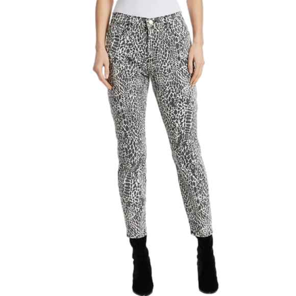 🥤 Frame Le High Skinny High Rise Skinny Noir Multi Animal Print Jean 24 NWT - Picture 1 of 15